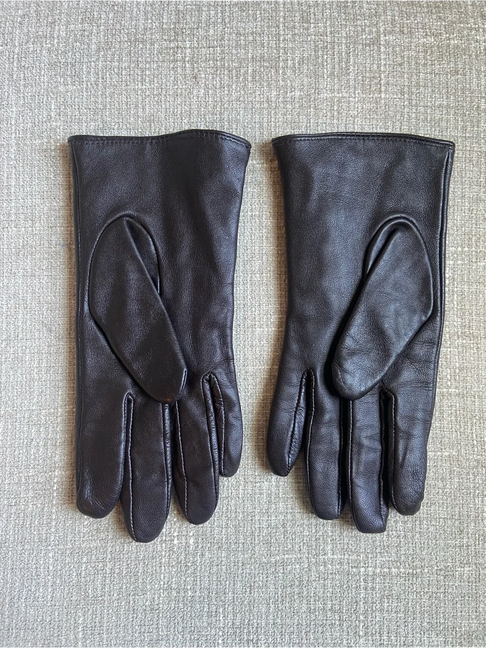 Merona Genuine Leather Gloves Brown Three-Button Knit Lined Driving Gloves